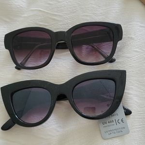 2 pair black ladies sunglasses